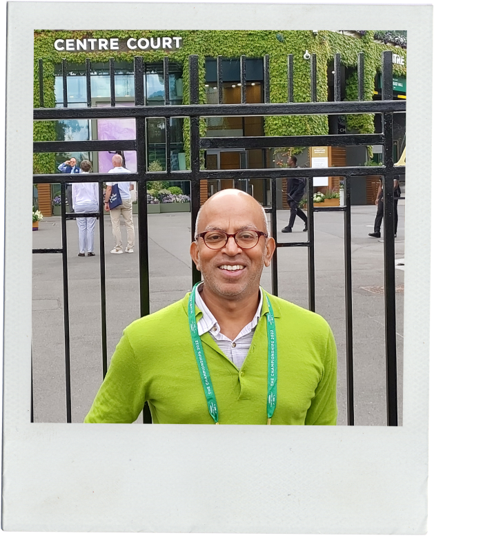 Rahul Jacob in front of Centre Court last year