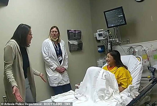 Trevizo and her mother, Rosa Rodriguez, in the hospital on the day she gave birth. They both insisted they did not know she was pregnant when police confronted them about finding the infant's body in a trash can