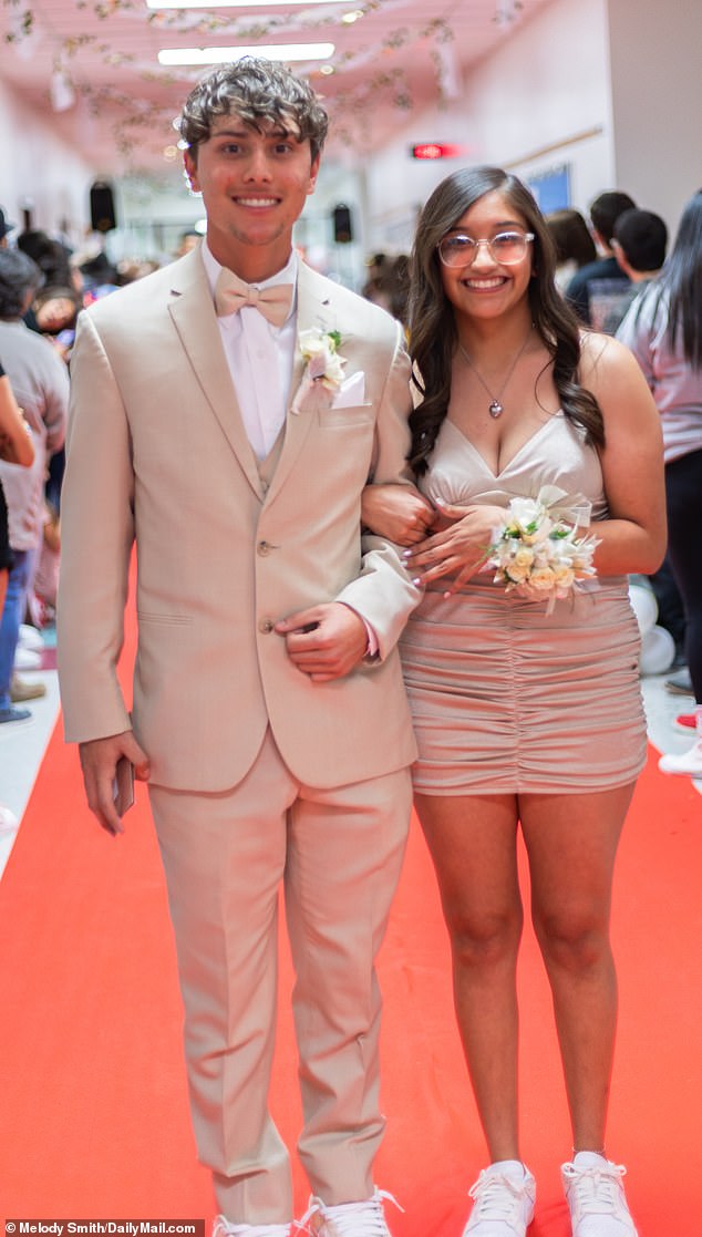 Alexee and boyfriend Devyn Fierro, her baby's father, at Artesia High School Prom on April 22 - 12 weeks after she gave birth to their newborn son and put him in the trash in a hospital bathroom