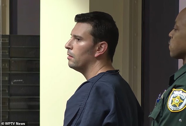 Brandon Labiner, 34, appears before a judge after his arrest on a first-degree murder charge