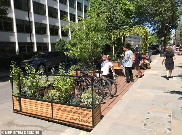 An example of a parklet in Hammersmith