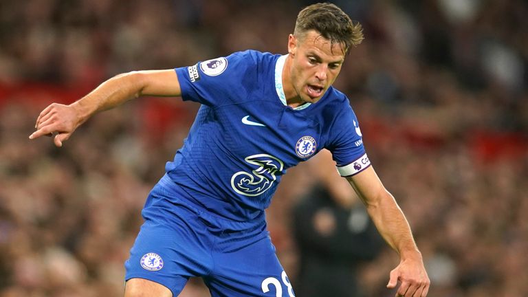 Chelsea&#39;s Cesar Azpilicueta in action against Manchester United