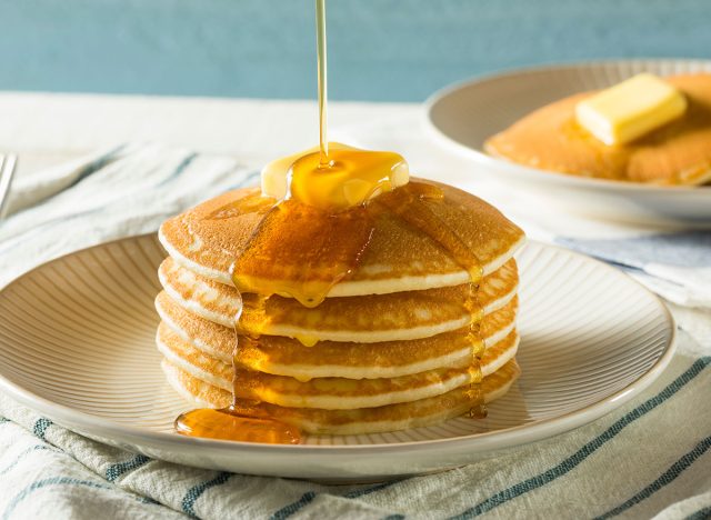 Plate of pancakes, breakfast food for inflammation