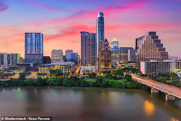 Around 46 percent of those that moved from California to Texas in 2021 were millennials, born between 1981 and 1996, and headed to counties around major cities like Austin (pictured), Houston and Dallas