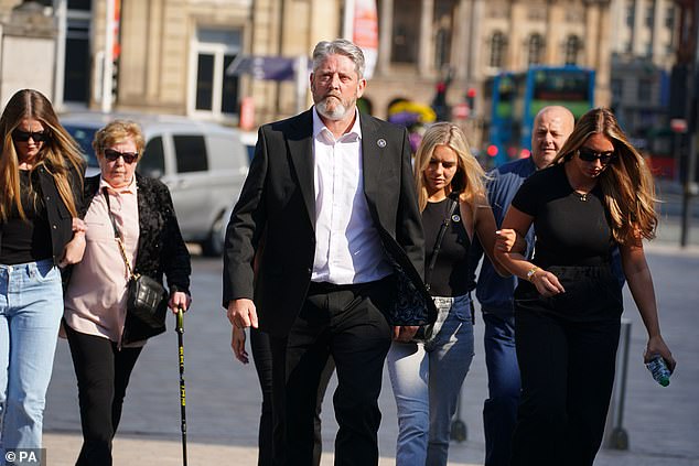 Ms Edwards' father, Tim, (centre) today said the conviction meant the family could start going forward