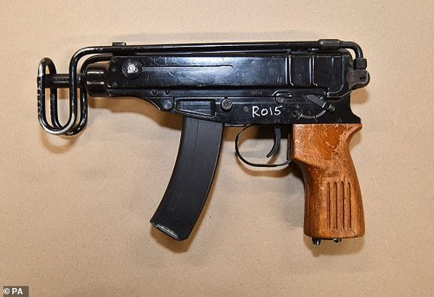 A file photo of a Skorpion sub-machine gun