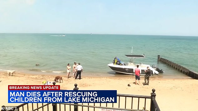 The boat on Chicago's Elder Beach near Centennial Beach Park