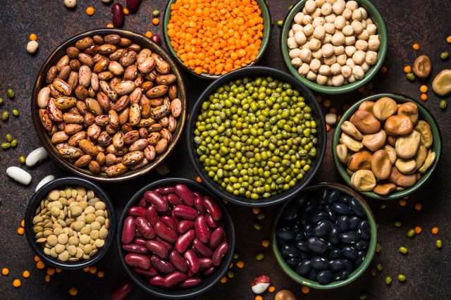 Legumes, lentils, chikpeas and beans