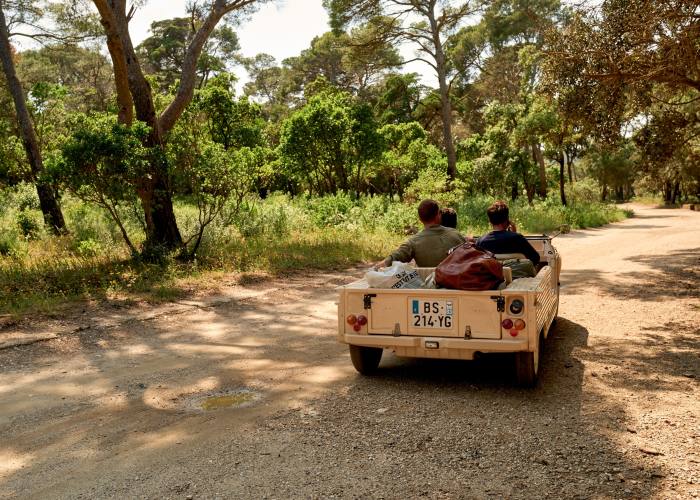 Exploring the island in a beaten-up Land Rover