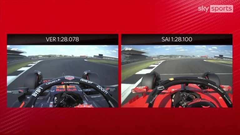 Karun Chandhok was at the SkyPad to compare Max Verstappen and Carlos Sainz's fastest laps during second practice at Silverstone.