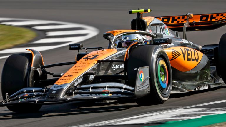 Lando Norris was 13th in Practice Two at the British Grand Prix