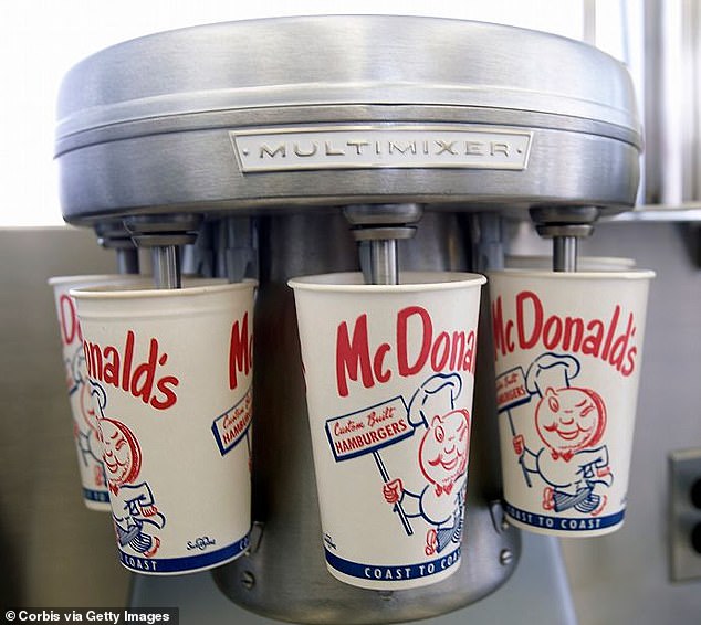 Shakes and sodas are served in retro packaging that would have been used in the 1950s