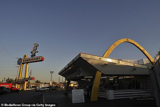 Two 'golden arches' either side of the restaurant's front service window are a relic because they are of a kind only installed at the world's first three McDonald's