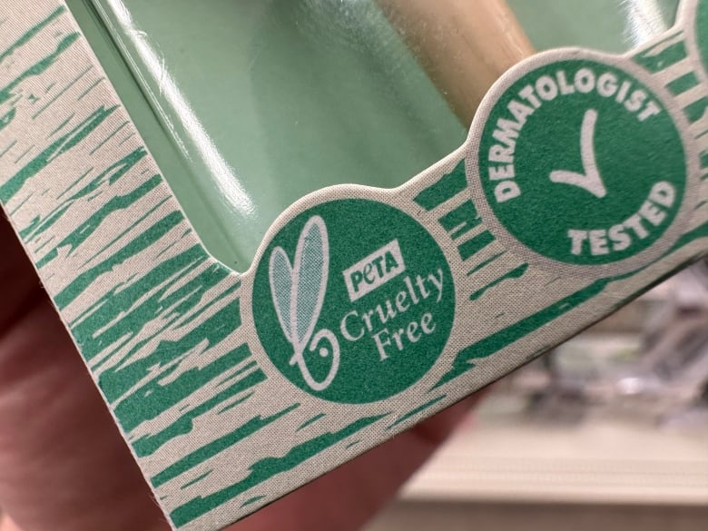 Bunny logos indicate whether a product has met the PETA's or The Leaping Bunny Program's cruelty-free certification requirements. 