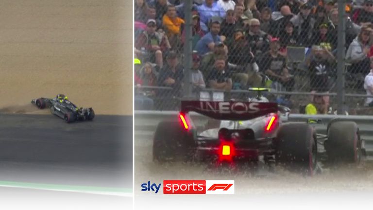 There was a lucky escape for Lewis Hamilton as he managed to stay out of the barriers after spinning off in qualifying at Silverstone