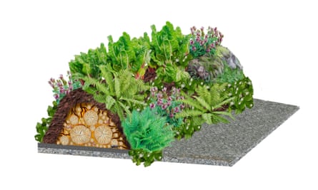 Illustration of a portable log garden.