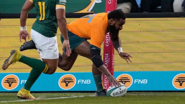 Australia's Marika Koroibete scored the opening try of the Test, but they were comfortably second best