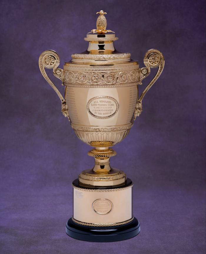 The men’s singles trophy on display at the museum