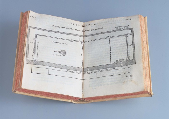 The museum’s first edition of ‘Treatise on Ball Play’ from 1555, the first ever book about early versions of tennis