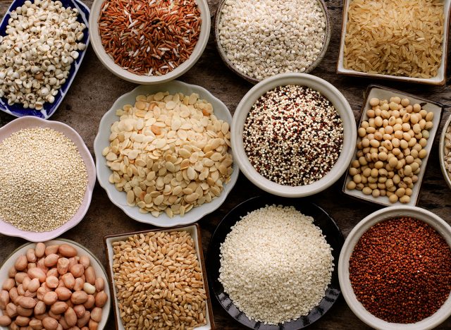 Array of whole grains