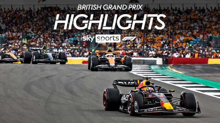 Highlights from the British GP at Silverstone, as Max Verstappen looked to secure a sixth consecutive race win.