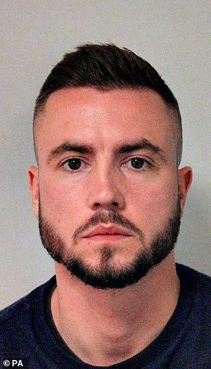 The National Police Chiefs Council said in March that of more than 1,500 officers accused of violence against women in a six-month period, only 13 were sacked (pictured: Jamie Lewis, jailed for taking pictures of dead bodies)