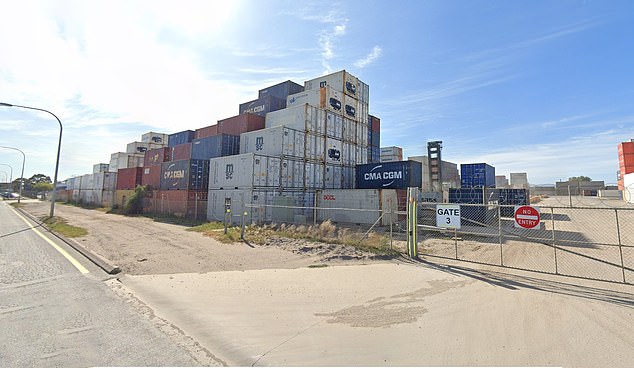 The incident happened at a premises on Coghlan Road (pictured), Outer Harbor, Adelaide.