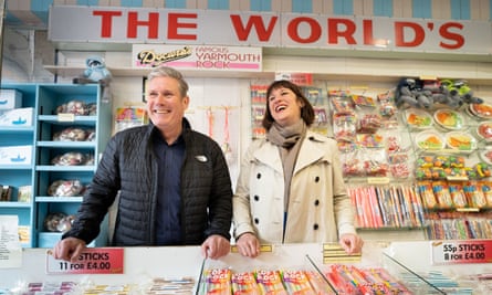 Keir Starmer and Reeves launching the party’s local election campaign in Great Yarmouth in April.