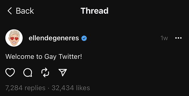 Ellen DeGeneres, who has left her 75.3M Twitter followers hanging since April, has fully committed to her move to Threads, where the comedian and long-running, now retired daytime talk show host has joked about Musk's politically polarizing reign at Twitter itself