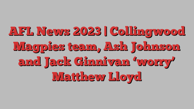 AFL News 2023 | Collingwood Magpies team, Ash Johnson and Jack Ginnivan ‘worry’ Matthew Lloyd