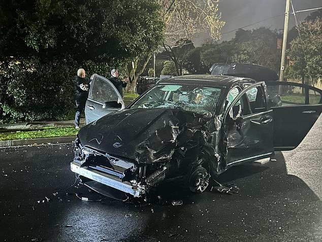 Allegedly stolen car smashes into eight parked vehicles in Melbourne’s East as cops arrest one man