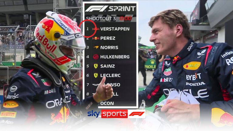 Red Bull driver Max Verstappen darts to the top of the time sheet, securing pole position for the Sprint