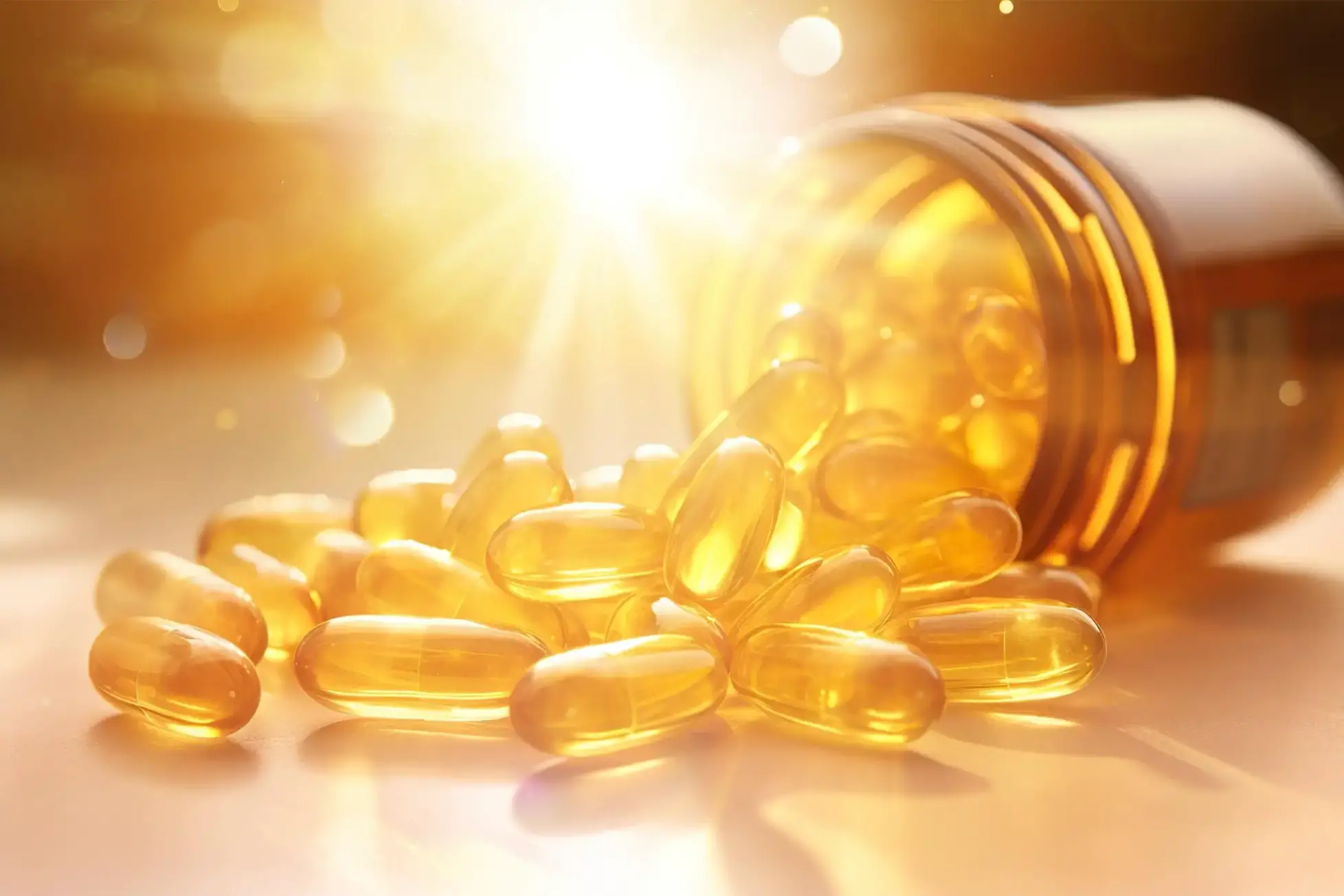 Vitamin D Supplement Capsules Sunshine Art Illustration