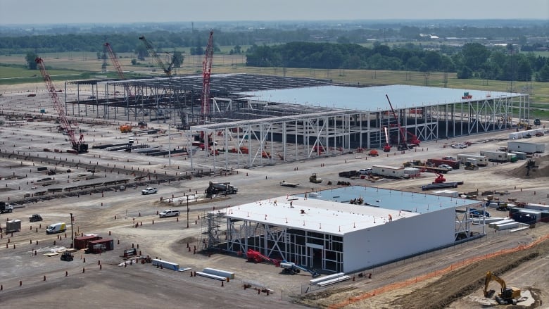 Drone footage picture of the Stellantis/LG electric battery plant in Windsor, Ont.