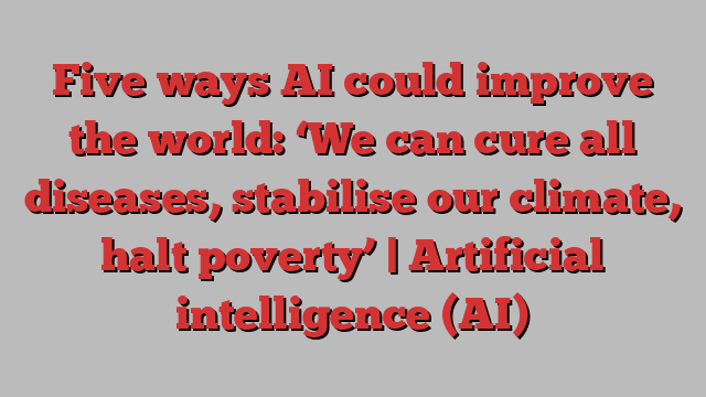 Five ways AI could improve the world: ‘We can cure all diseases, stabilise our climate, halt poverty’ | Artificial intelligence (AI)