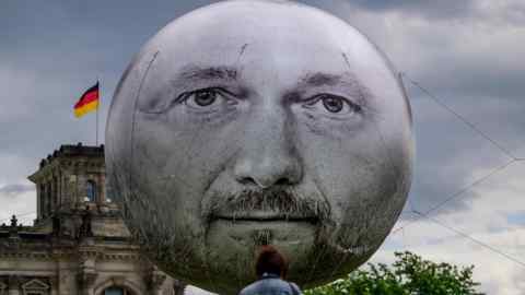 German finance minister Christian Lindner, whose face was on a giant balloon flying in front of the Reichstag this week