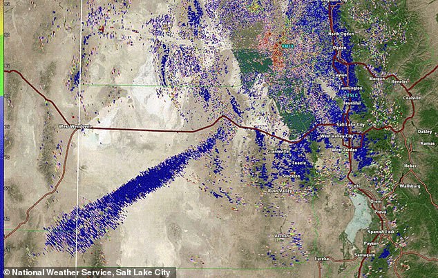 Gigantic swarm of grasshoppers flying into Utah is so large it is picked up by weather RADAR