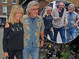 Goldie Hawn, 77, and her long-term love Kurt Russell, 72, bump into a pal at the Chiltern Firehouse