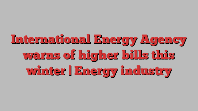 International Energy Agency warns of higher bills this winter | Energy industry