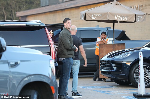 Jeff Bezos and fiancee Lauren Sanchez don matching black outfits for dinner with Tony Gonzalez 