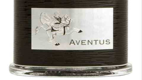 An image the lower half of a bottle of the fragrance Aventus