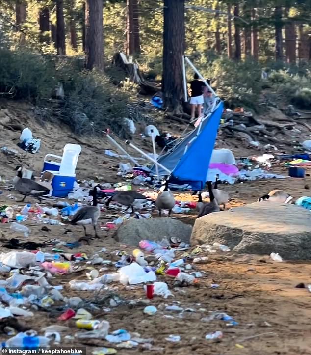 Lake Tahoe is transformed into a ‘land fill’ as inconsiderate July 4th revelers leave behind trash 