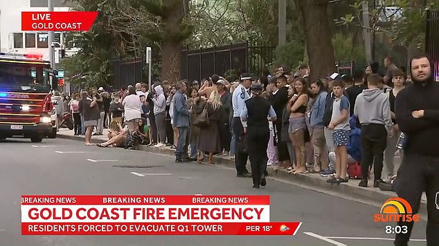 Q1 tower Gold Coast evacuated after fire erupts