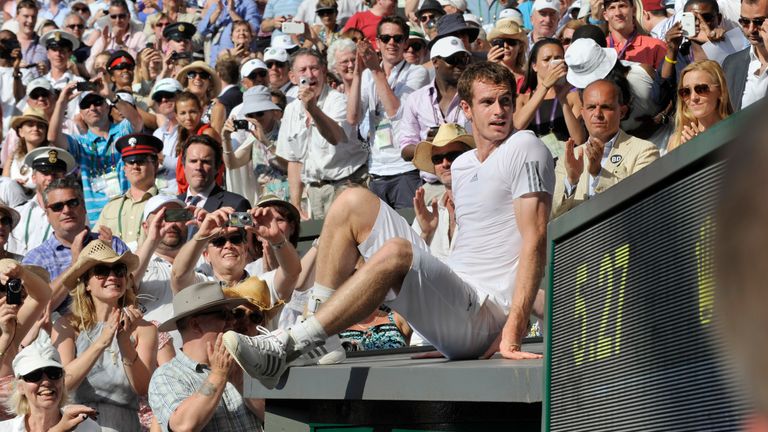 Andy Murray at the 2013 Wimbledon final