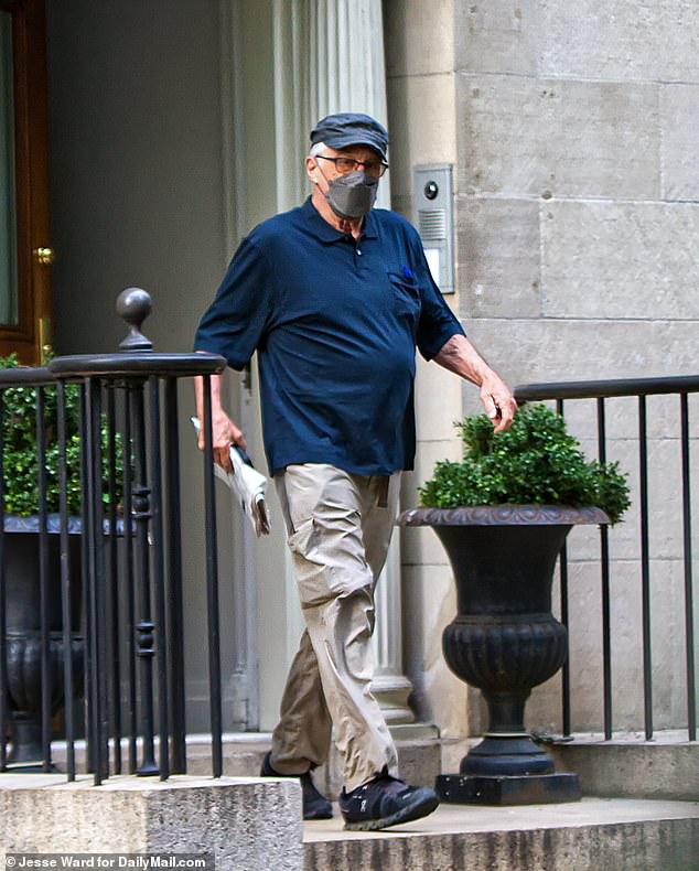 Robert De Niro seen leaving his New York City apartment hours after the sudden death of his grandson