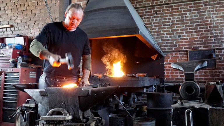 Montreal blacksmith forging 12th century tools to rebuild Notre-Dame in Paris