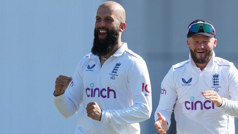 England v Australia - LV= Insurance Ashes Series 2023 - Third Test - Day Two - Headingley
England&#39;s Moeen Ali celebrates after taking the wicket of Australia&#39;s Steve Smith (not pictured) during day two of the third Ashes test match at Headingley, Leeds. Picture date: Friday July 7, 2023.