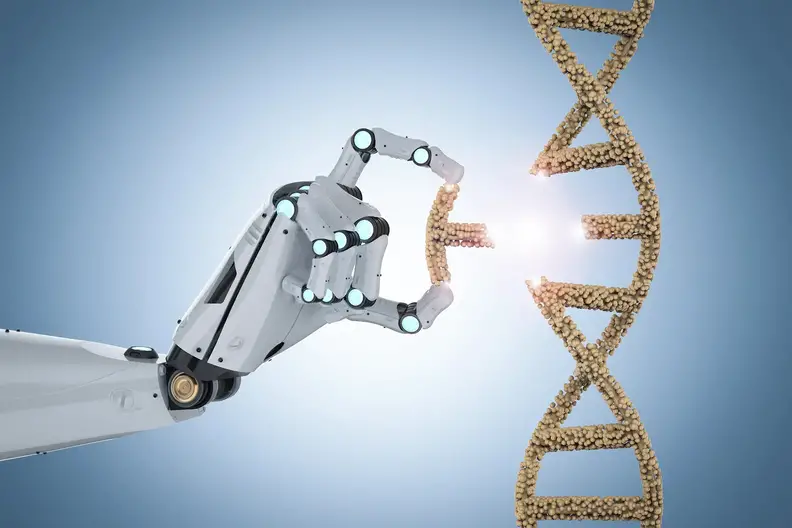 Genetic Engineering AI DNA Editing Concept