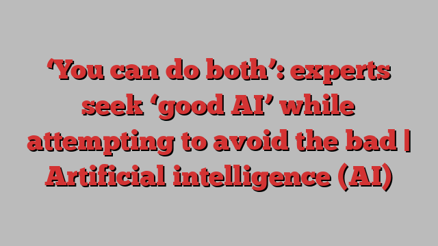 ‘You can do both’: experts seek ‘good AI’ while attempting to avoid the bad | Artificial intelligence (AI)