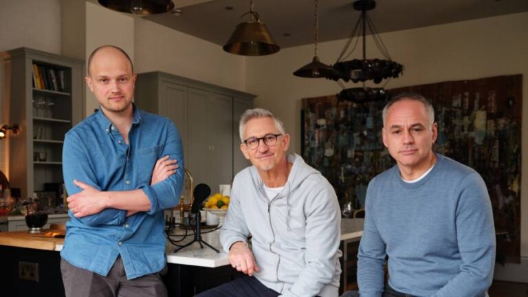 Gary Lineker and his Goalhanger teammates on their podcast empire